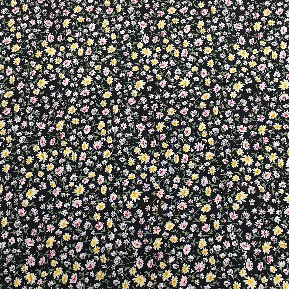 3 Metres, Premium Quality, Printed Dressmaking Viscose - 55" Wide (Black)