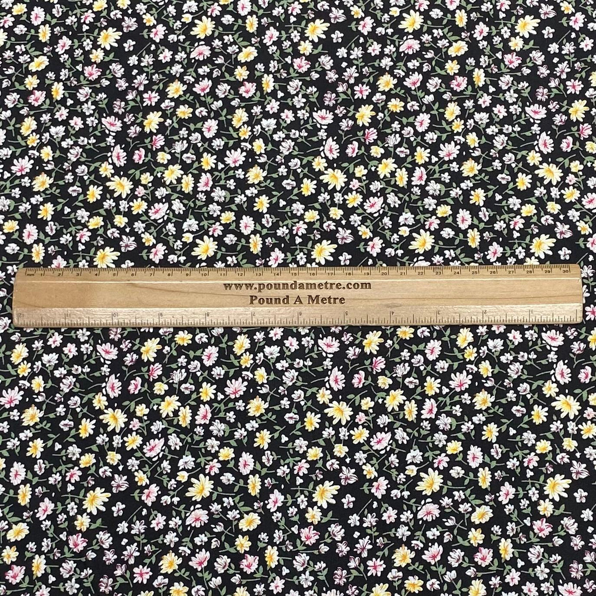 3 Metres, Premium Quality, Printed Dressmaking Viscose - 55" Wide (Black)