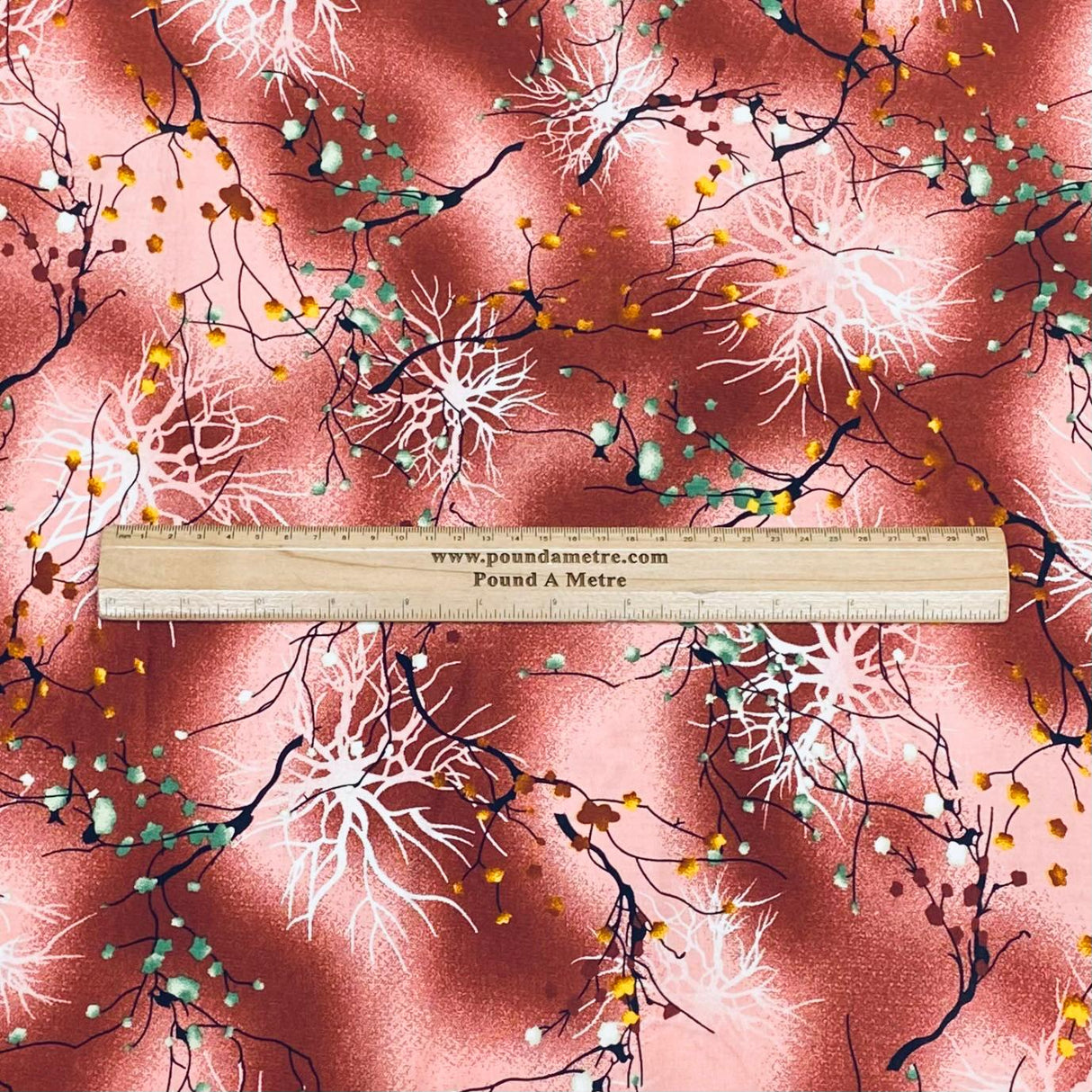 3 Metres, Premium Quality, Printed Dressmaking Viscose - 55" Wide (Maroon)