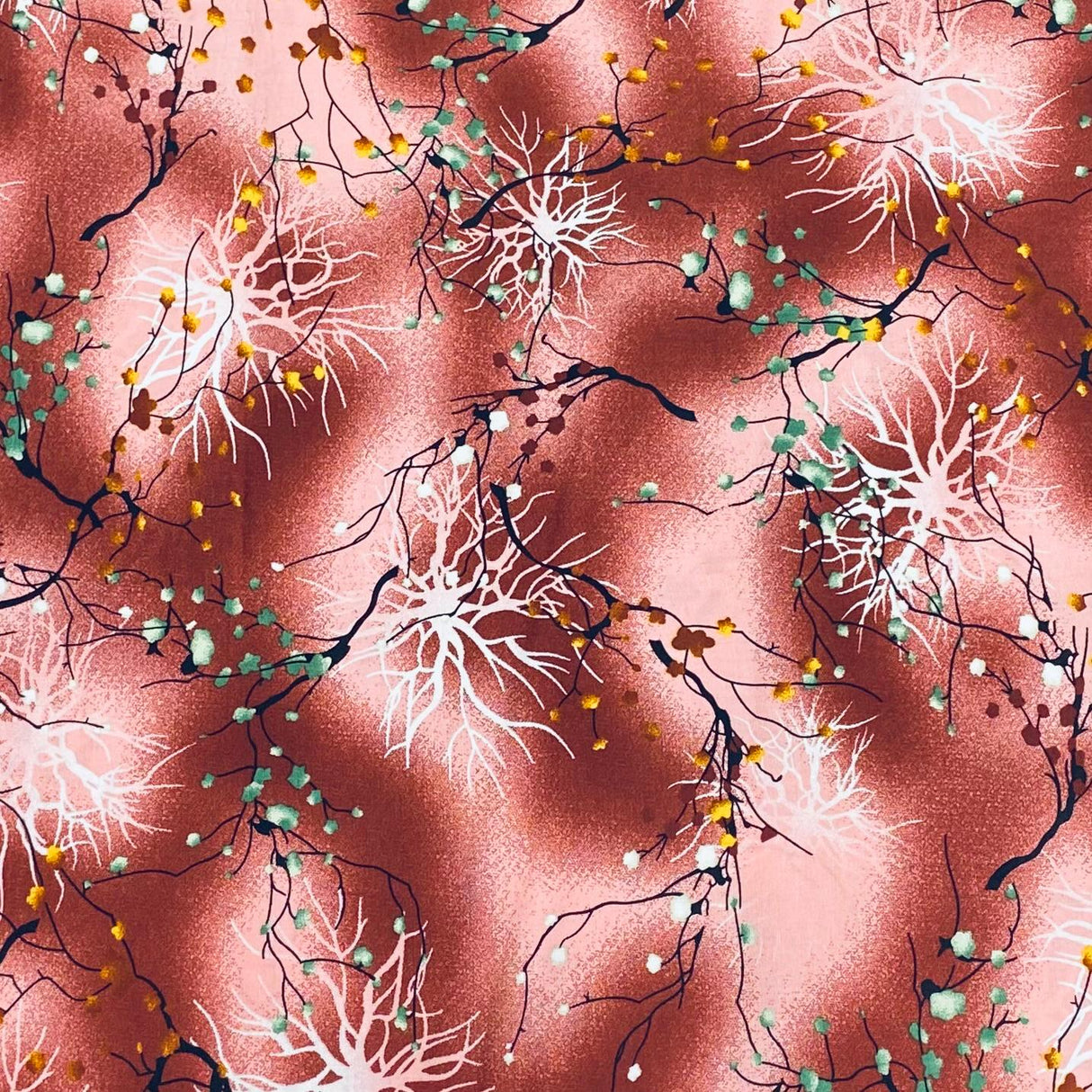 3 Metres, Premium Quality, Printed Dressmaking Viscose - 55" Wide (Maroon)