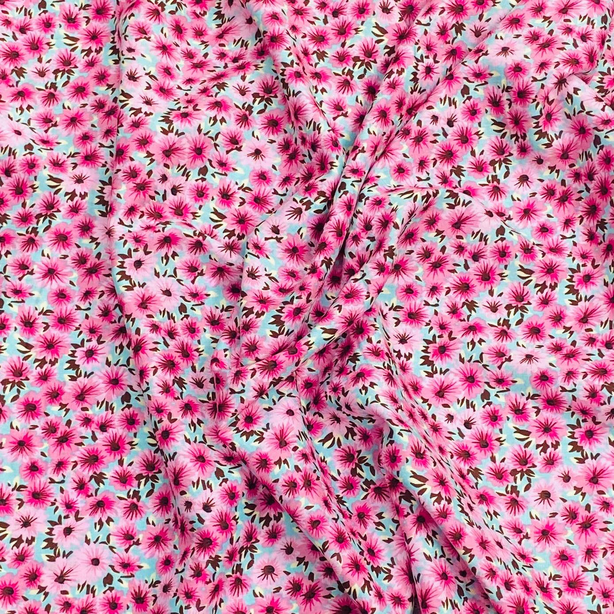 3 Metres, Premium Quality, Printed Dressmaking Viscose - 55" Wide (Pink)
