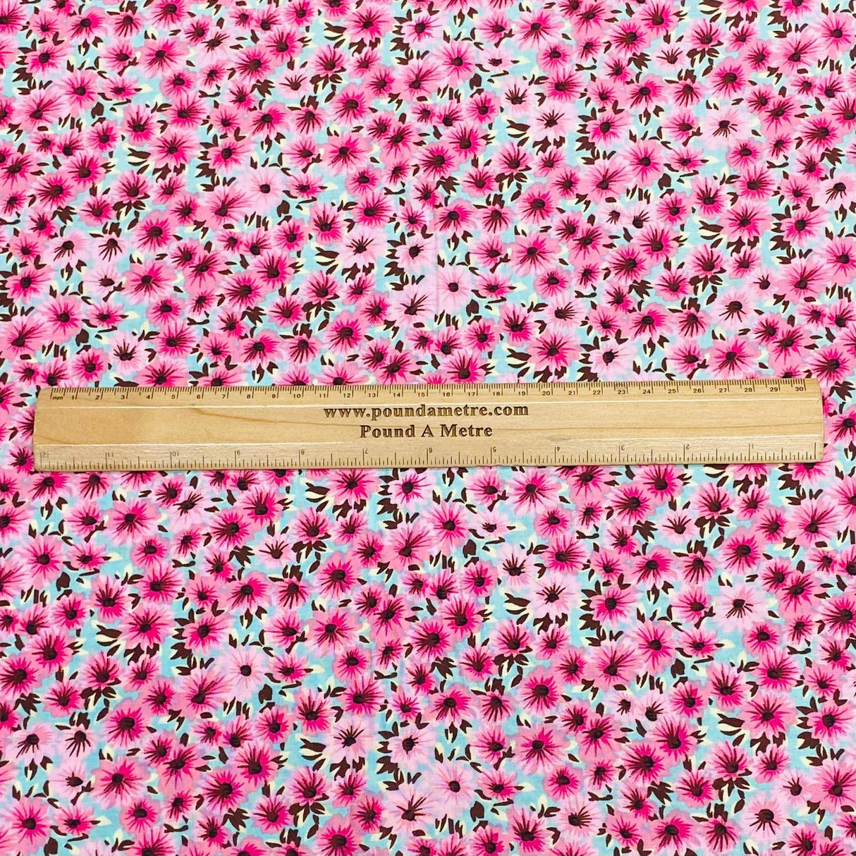 3 Metres, Premium Quality, Printed Dressmaking Viscose - 55" Wide (Pink)