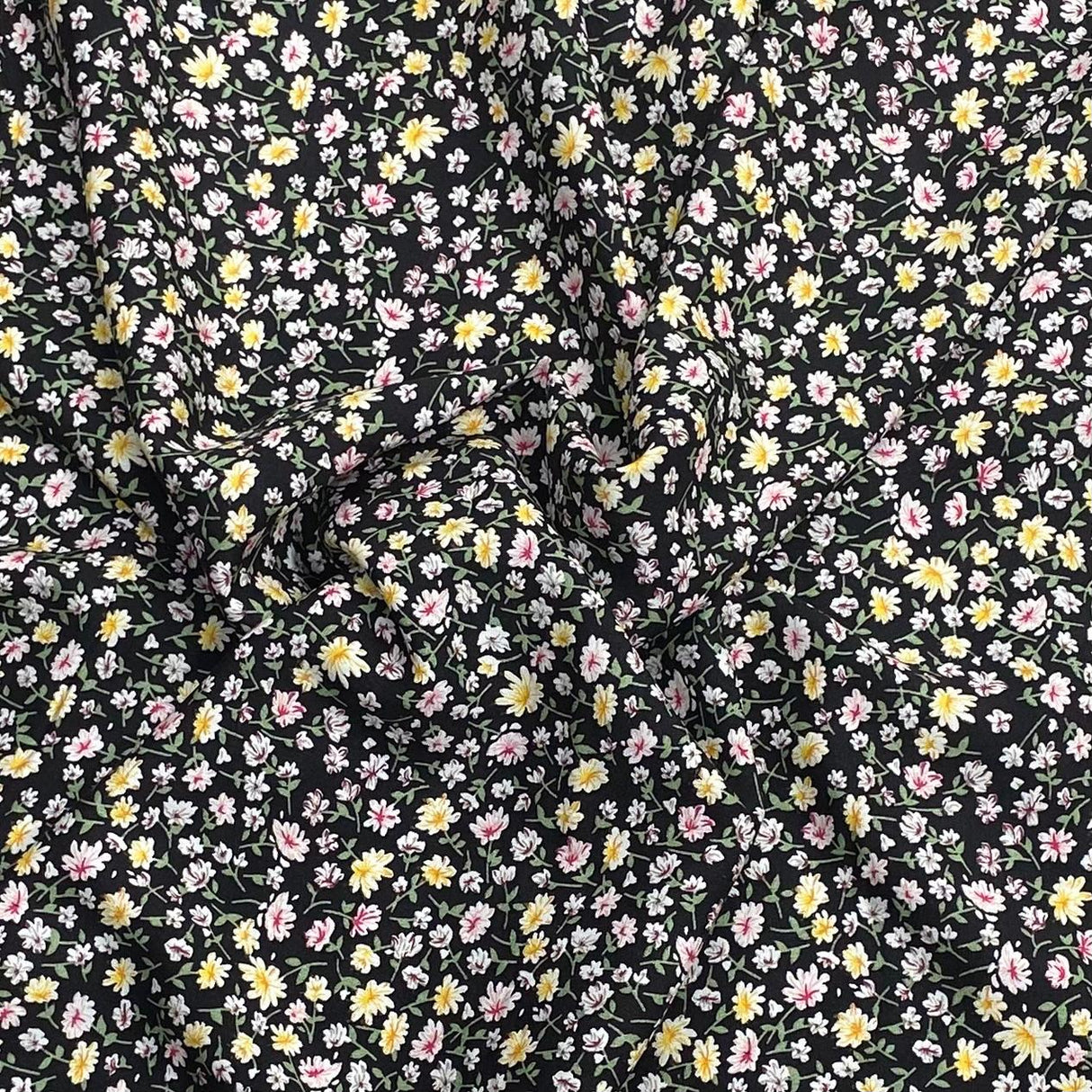3 Metres, Premium Quality, Printed Dressmaking Viscose - 55" Wide (Black)