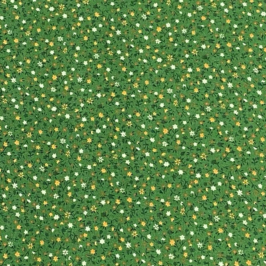 3 Metres, Premium Quality, Printed Dressmaking Viscose - 55" Wide (Green)