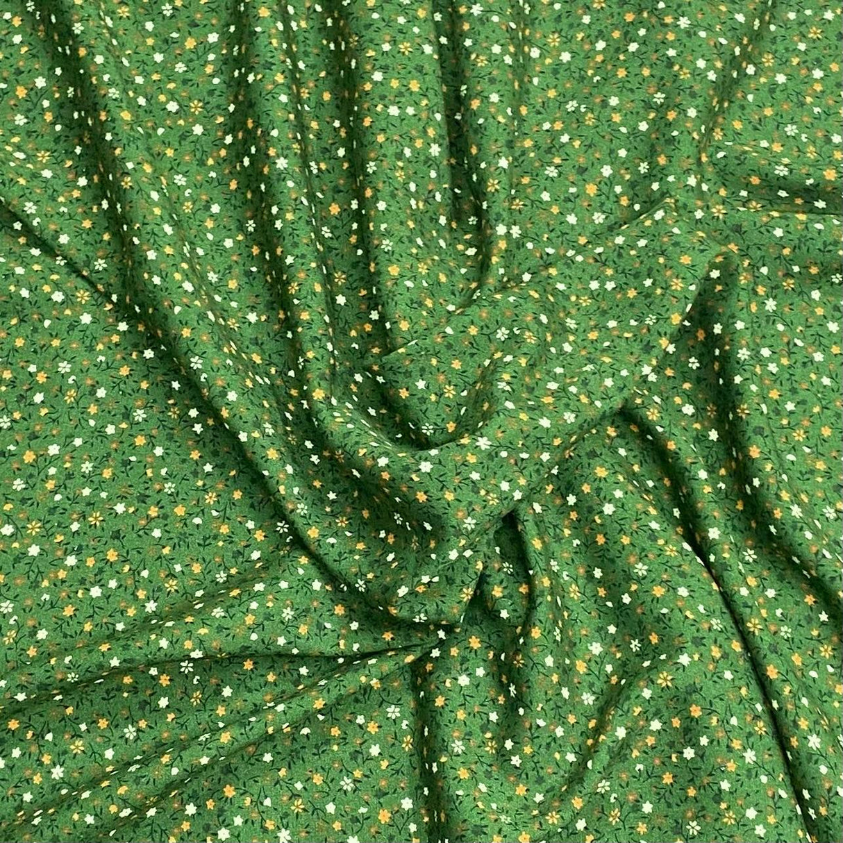 3 Metres, Premium Quality, Printed Dressmaking Viscose - 55" Wide (Green)