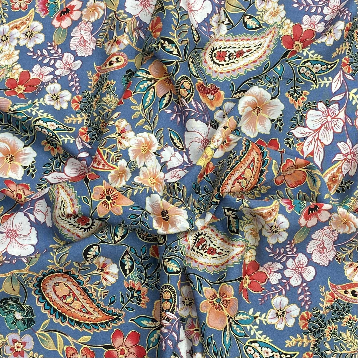 3 Metres, Premium Quality, Printed Dressmaking Viscose - 55" Wide (Amaryllis)