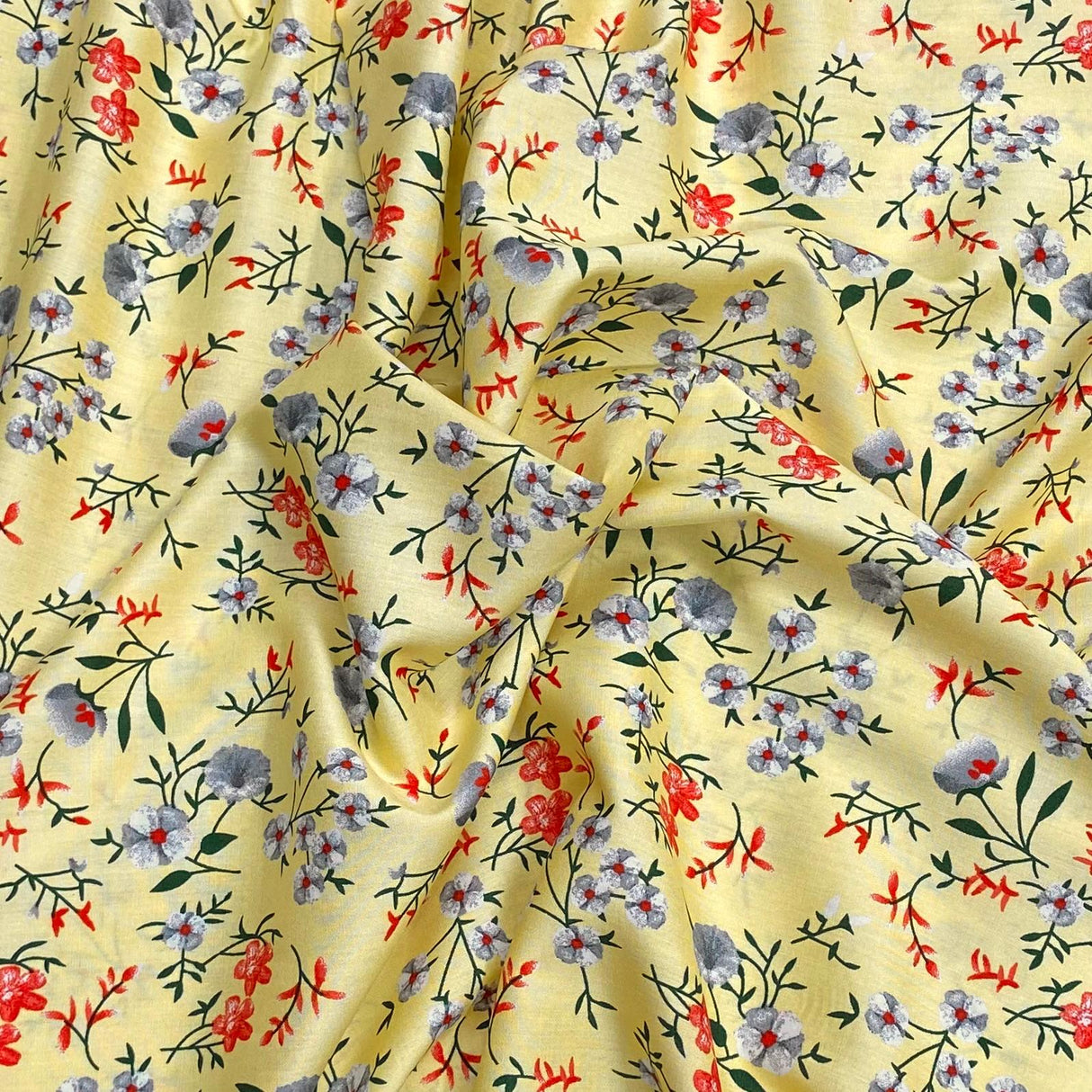 3 Metres, Premium Quality, Printed Dressmaking Viscose - 55" Wide (Bougainvillea)