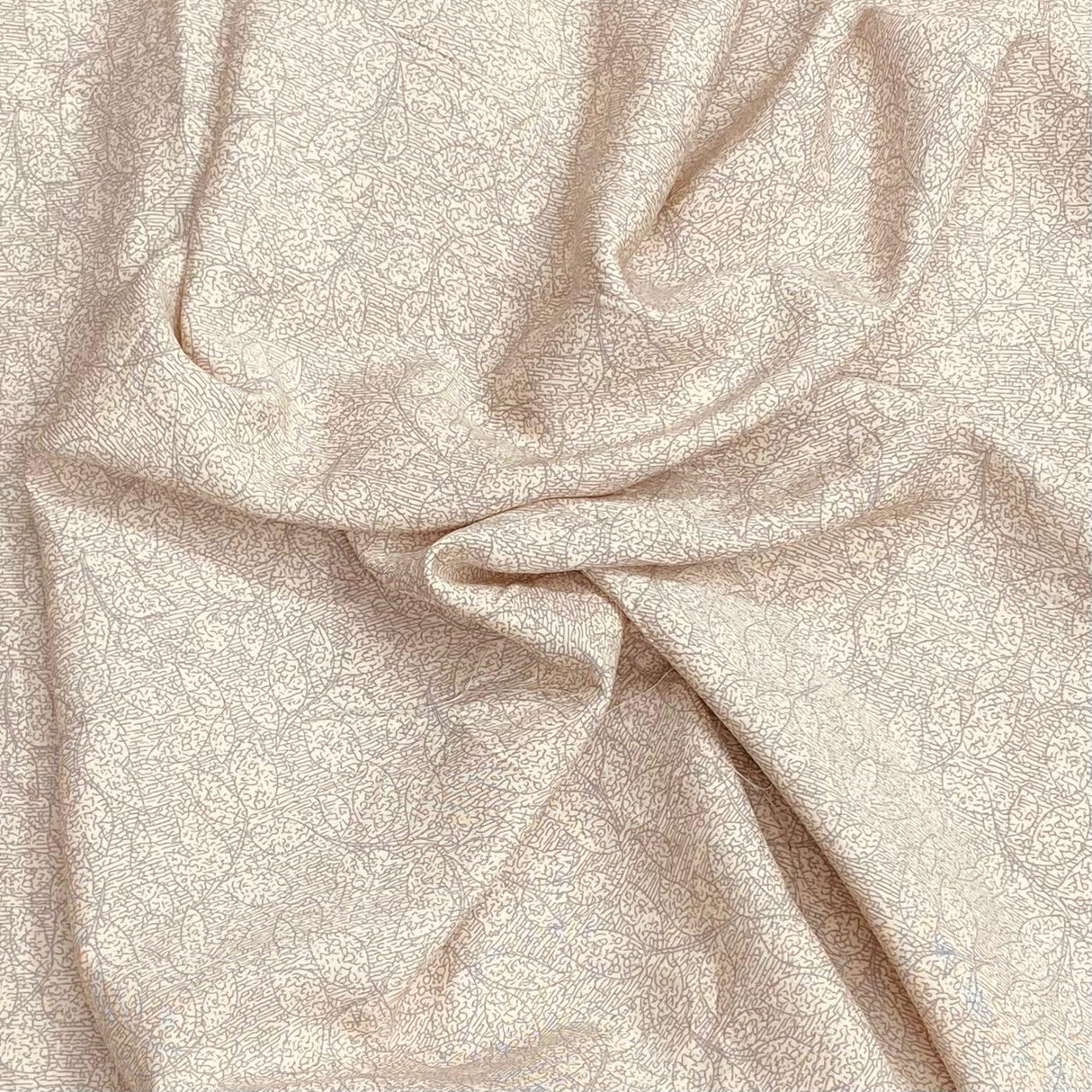 3 Metres, Premium Quality, Printed Dressmaking Viscose - 55" Wide (Beige)