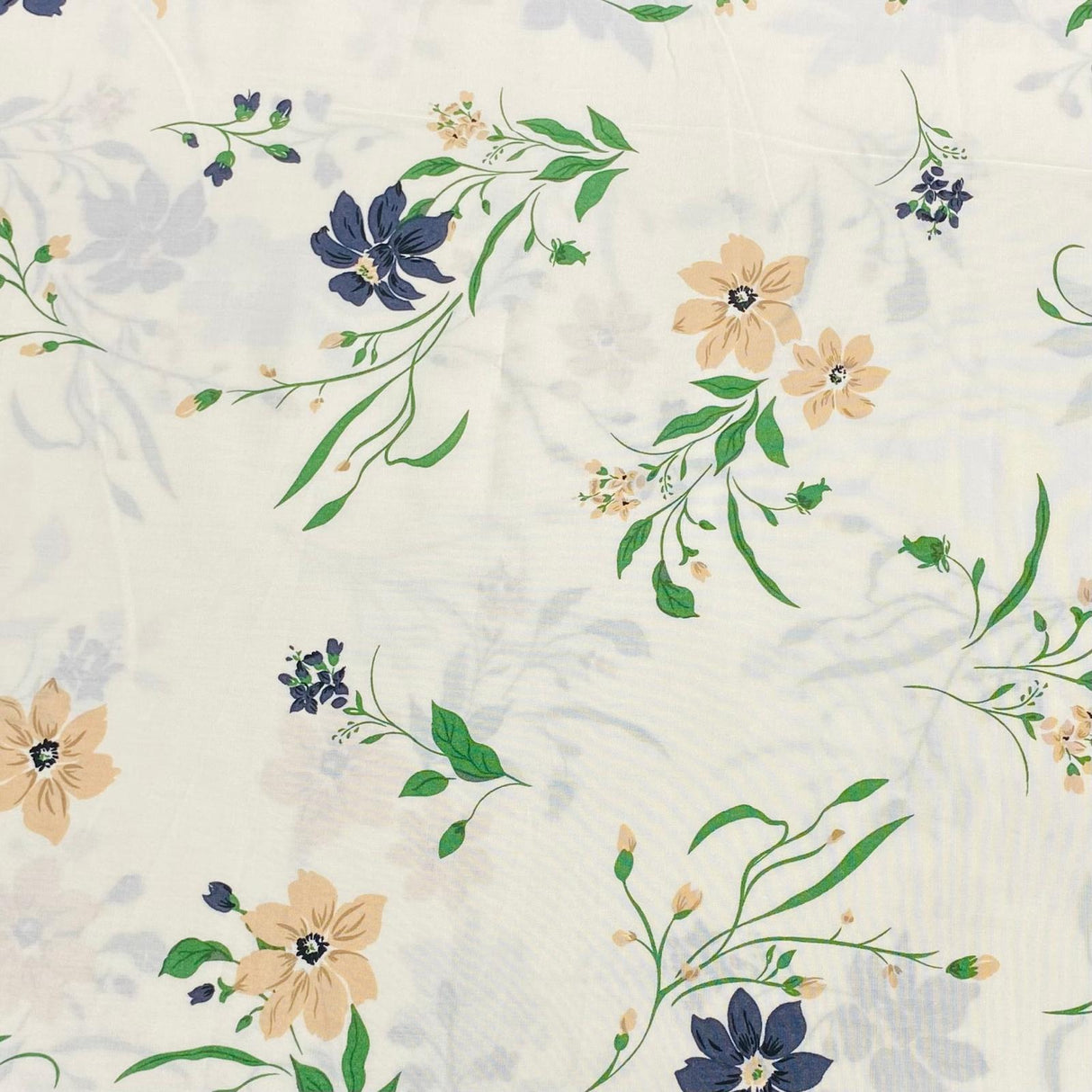 3 Metres, Premium Quality, Printed Dressmaking Viscose - 55" Wide (Carnation)