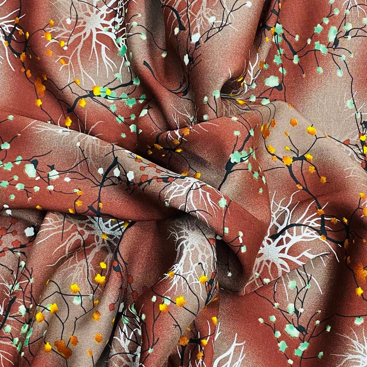 3 Metres, Premium Quality, Printed Dressmaking Viscose - 55" Wide (Snapdragon)