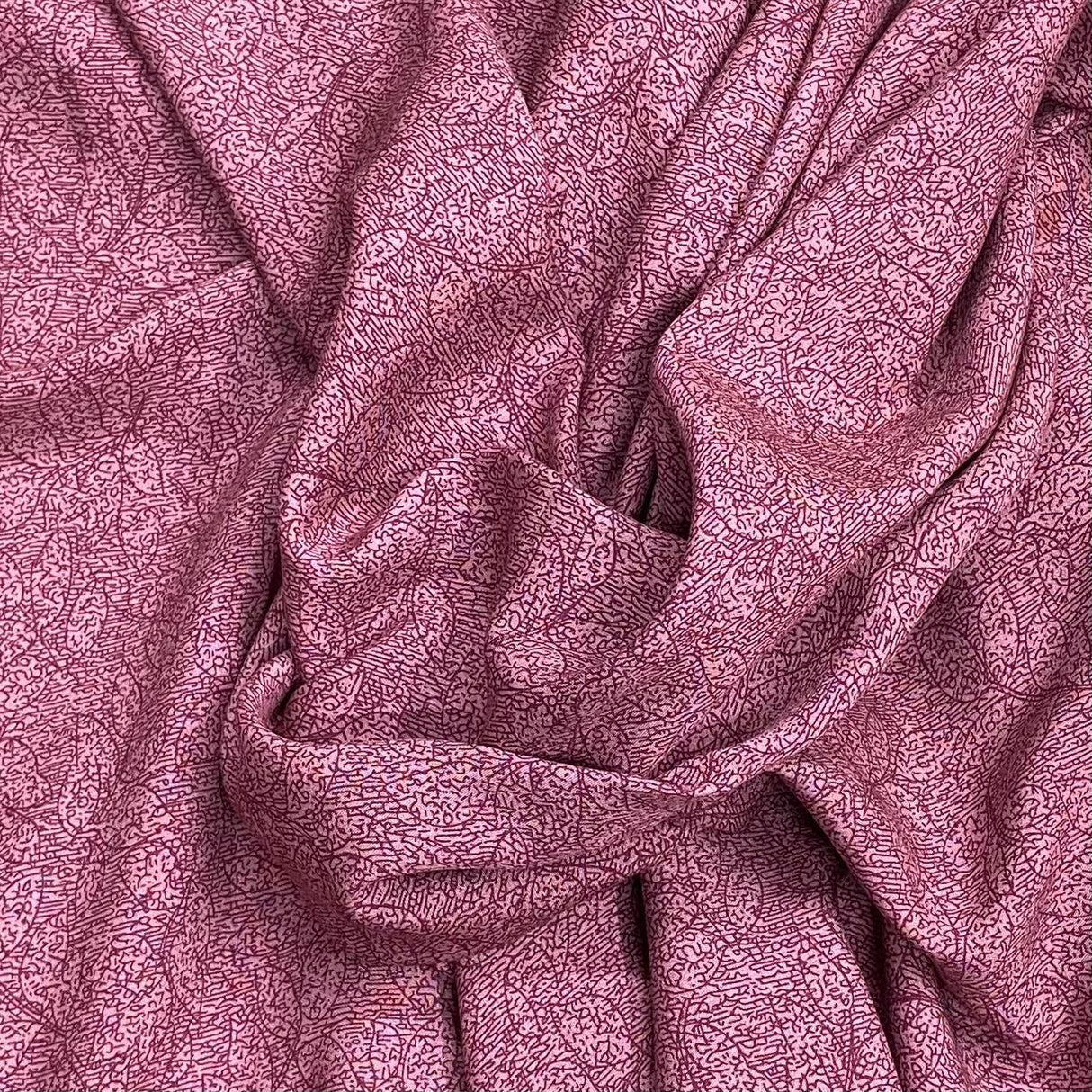3 Metres, Premium Quality, Printed Dressmaking Viscose - 55" Wide (Burgundy)