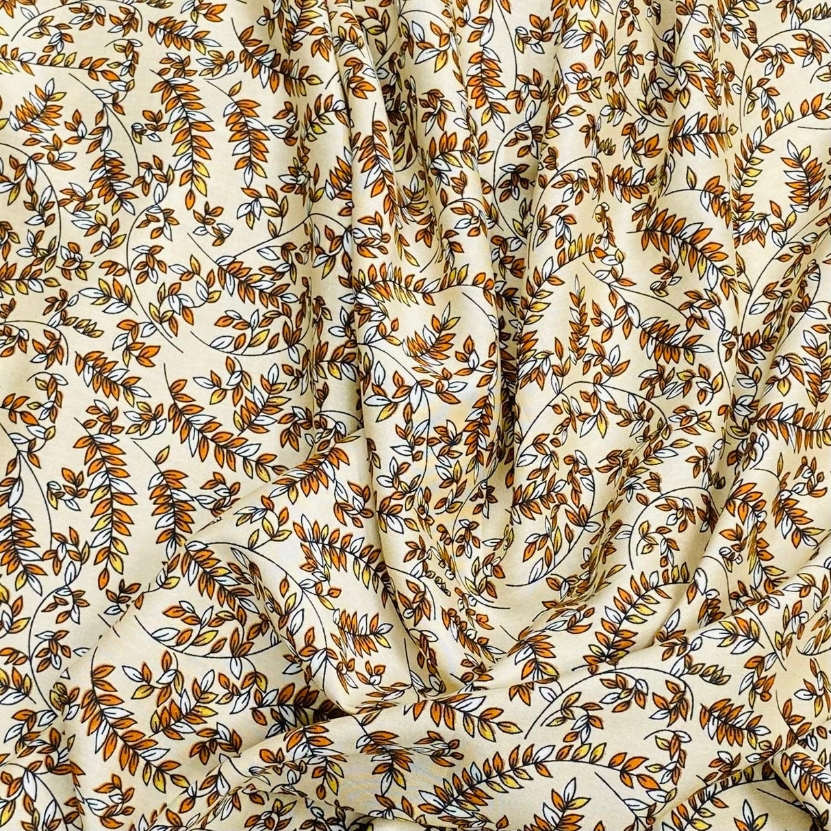 3 Metres, Premium Quality, Printed Dressmaking Viscose - 55" Wide (Marigold)