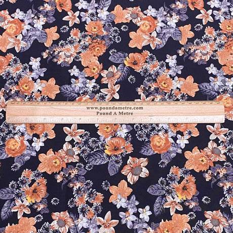 3 Metres, Premium Quality, Printed Dressmaking Viscose - 55" Wide (Daisy)