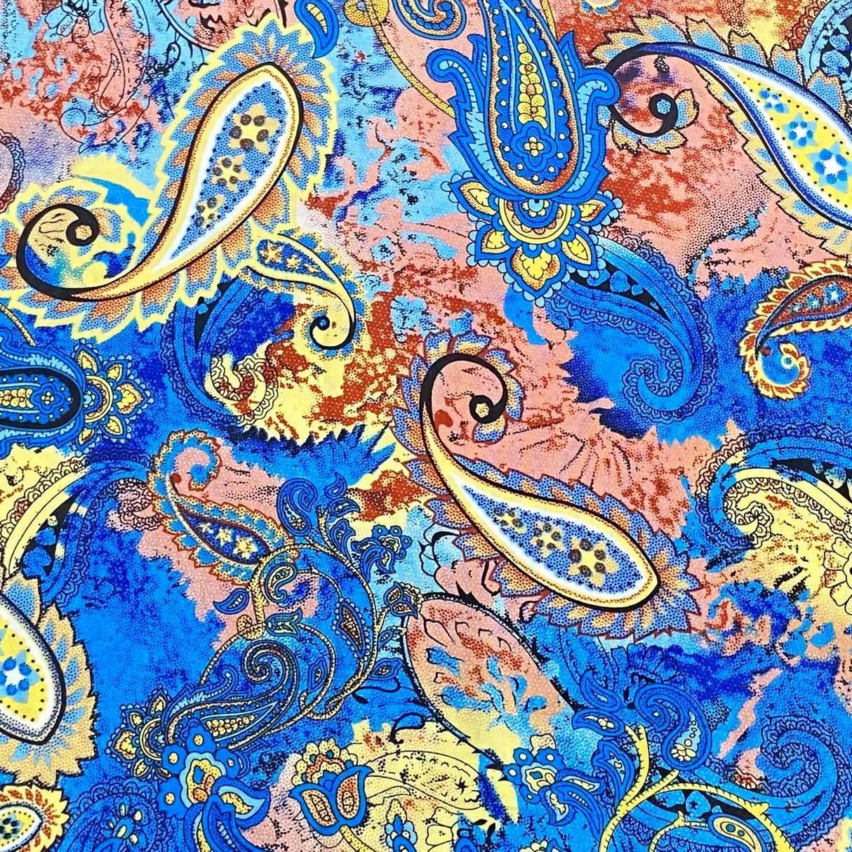 3 Metres, Premium Quality, Printed Dressmaking Viscose - 55" Wide (Paint Splash)