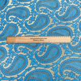 Per Metre Luxury Paisley Brocade- 55” Wide (Blue & Gold)