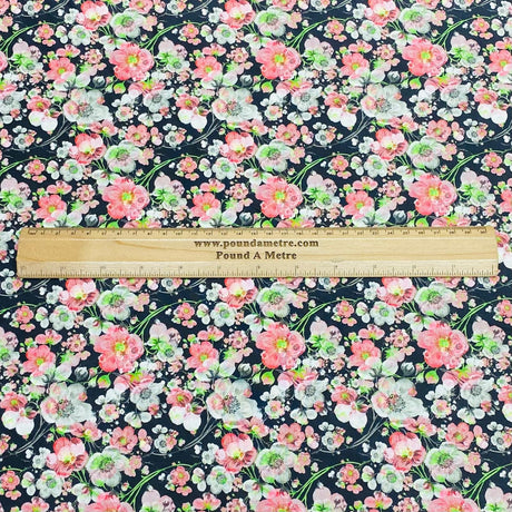 3 Metres Luxury Cotton Sateen - 45" Wide (Floral)