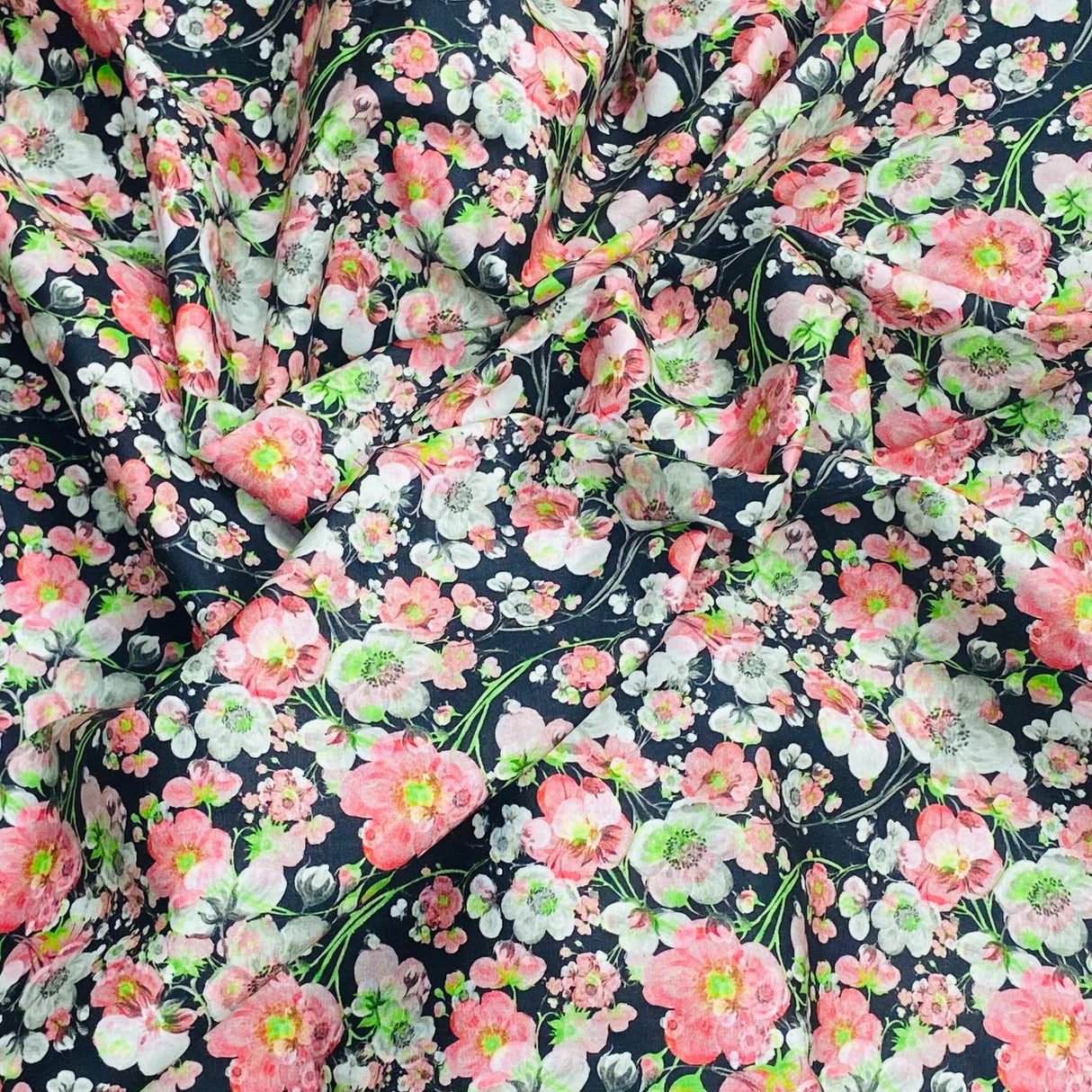 3 Metres Luxury Cotton Sateen - 45" Wide (Floral)