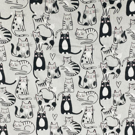 Per Metres High Quality Brushed Cotton - 45" Wide (Cats)