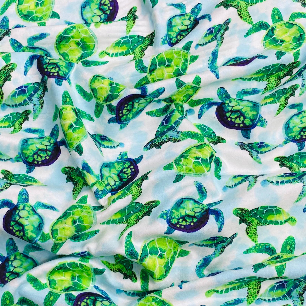 Per Metres High Quality Brushed Cotton - 45" Wide (Turtle)
