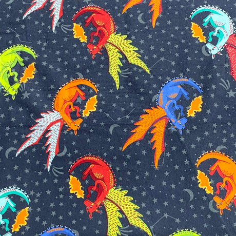 Per Metres High Quality Brushed Cotton - 45" Wide (Dragons)