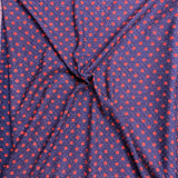 3 Metres Quality Printed Benjamin Knit Jersey - 55" Wide  (Navy & Red)