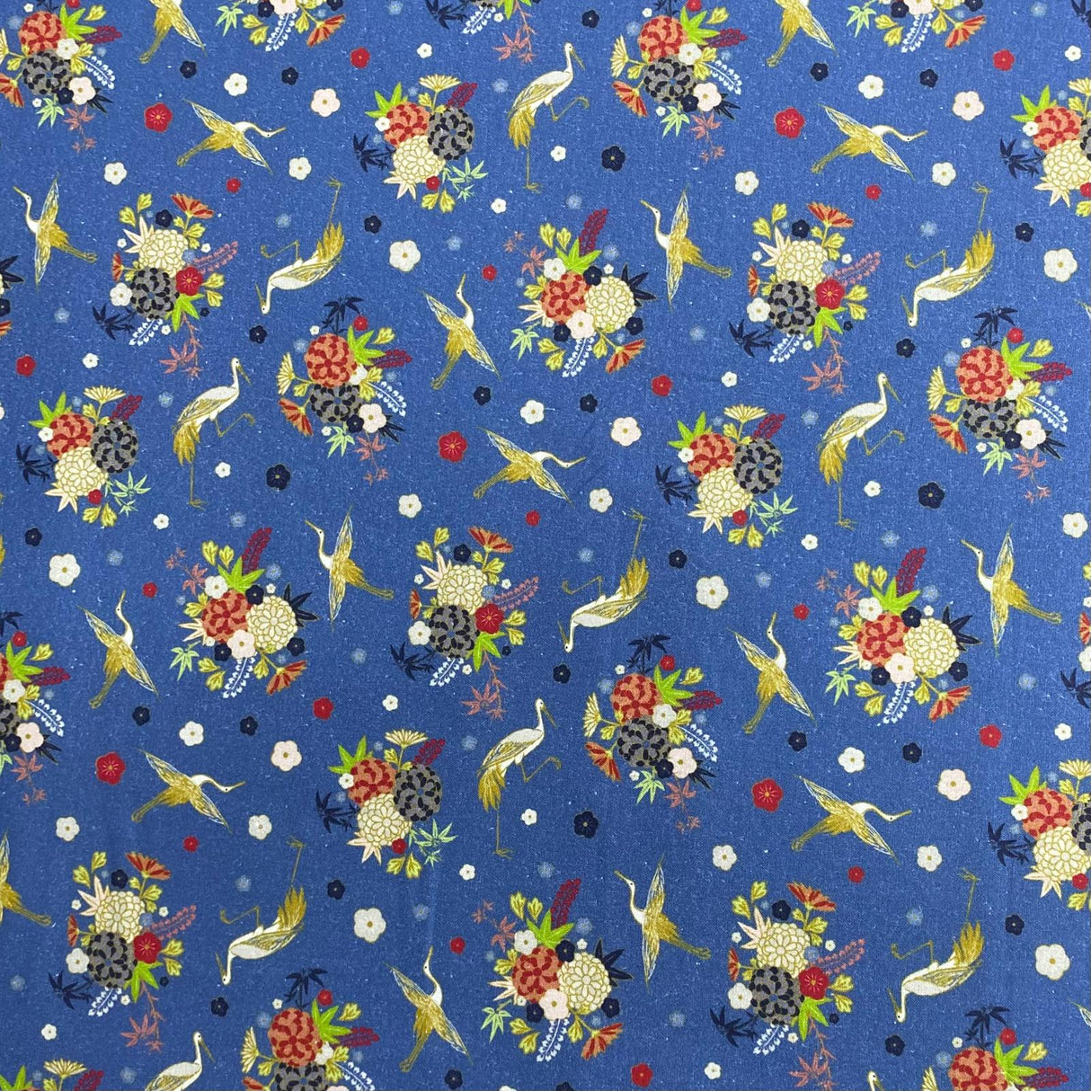 Per Metre Luxury Printed Quilting Cotton - (Blue Dragon)