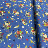 Per Metre Luxury Printed Quilting Cotton - (Blue Dragon)