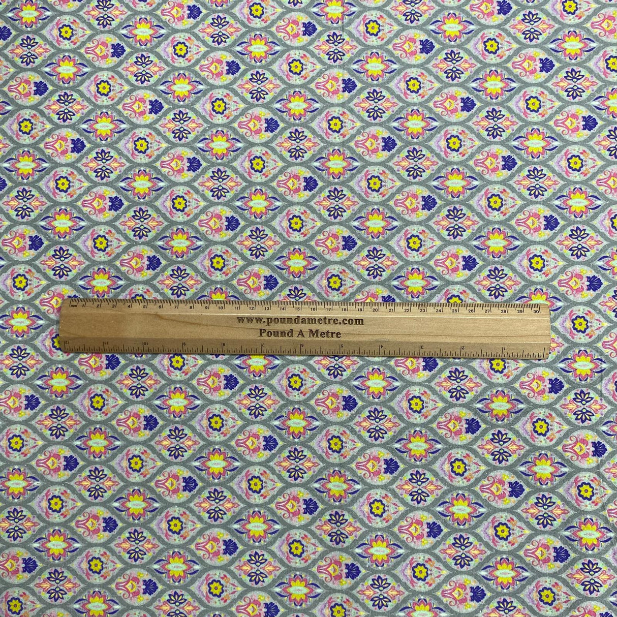 Per Metre Luxury Printed Quilting Cotton - (Grey)