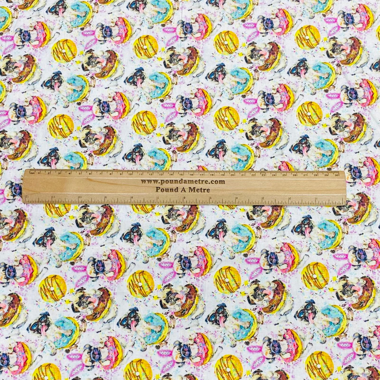 Per Metre Luxury Printed Quilting Cotton - (Dogs In A Donut)