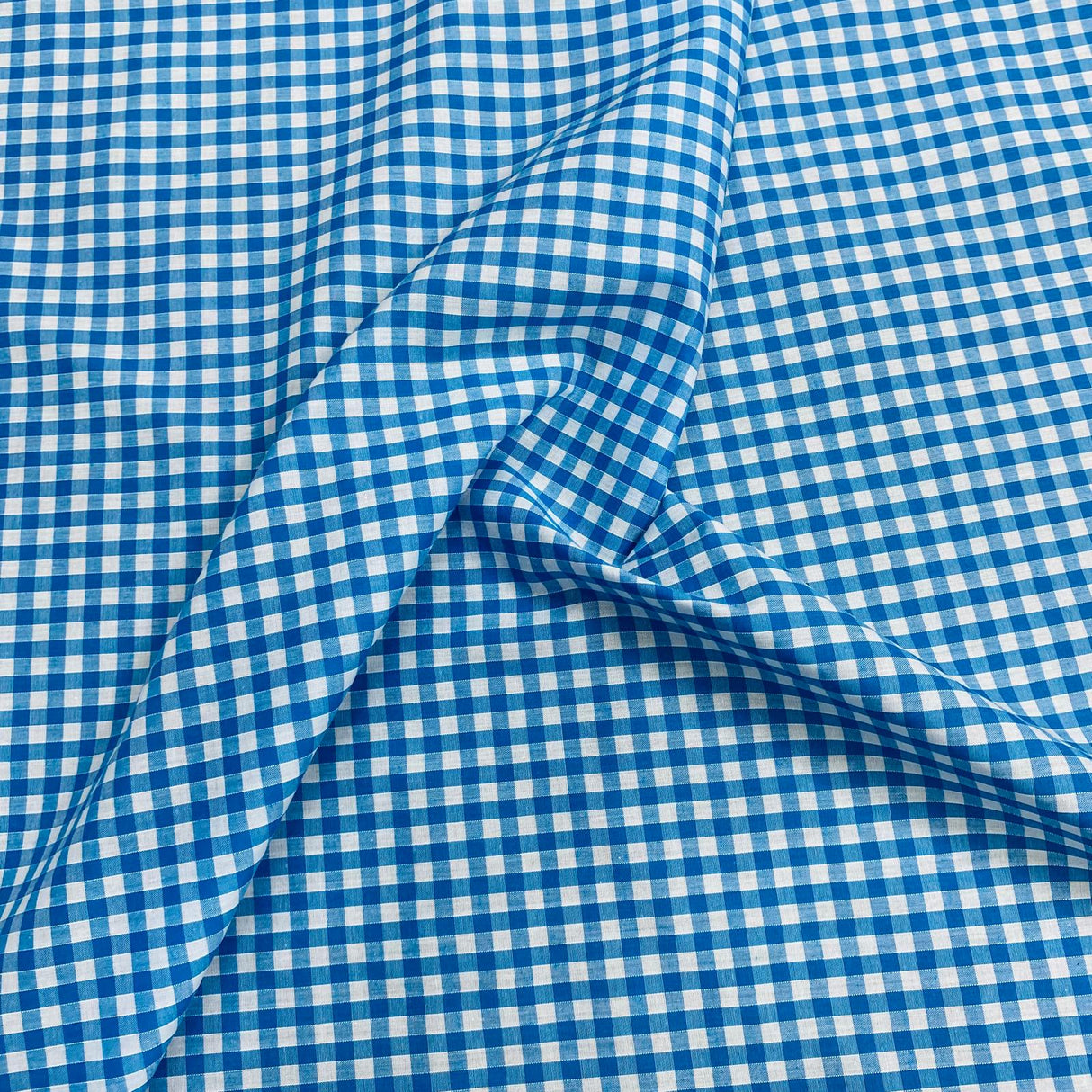 Per Metre Super Soft Polycotton Gingham 45" Wide (Turquoise & White)