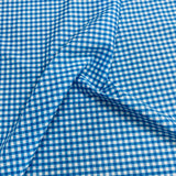 Per Metre Super Soft Polycotton Gingham 45" Wide (Turquoise & White)