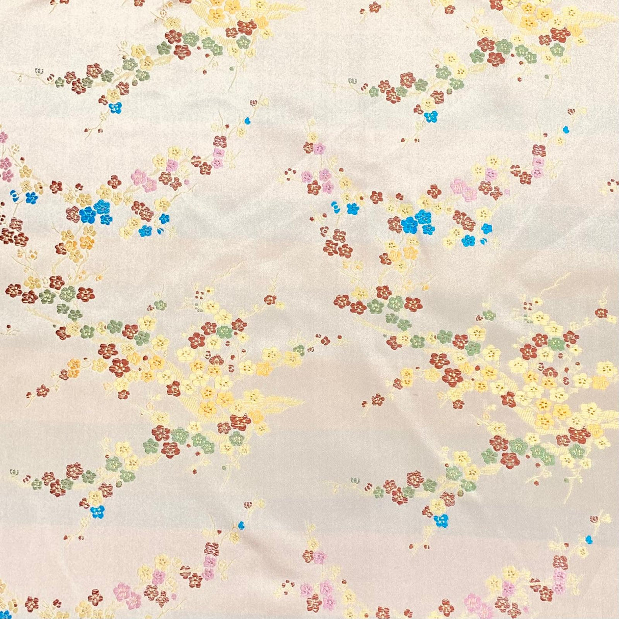 Per Metres Oriental Chinese Brocade - 45" Wide - (Silver)
