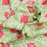 Per Metre Luxury Printed Quilting Cotton - (Green Flowers)