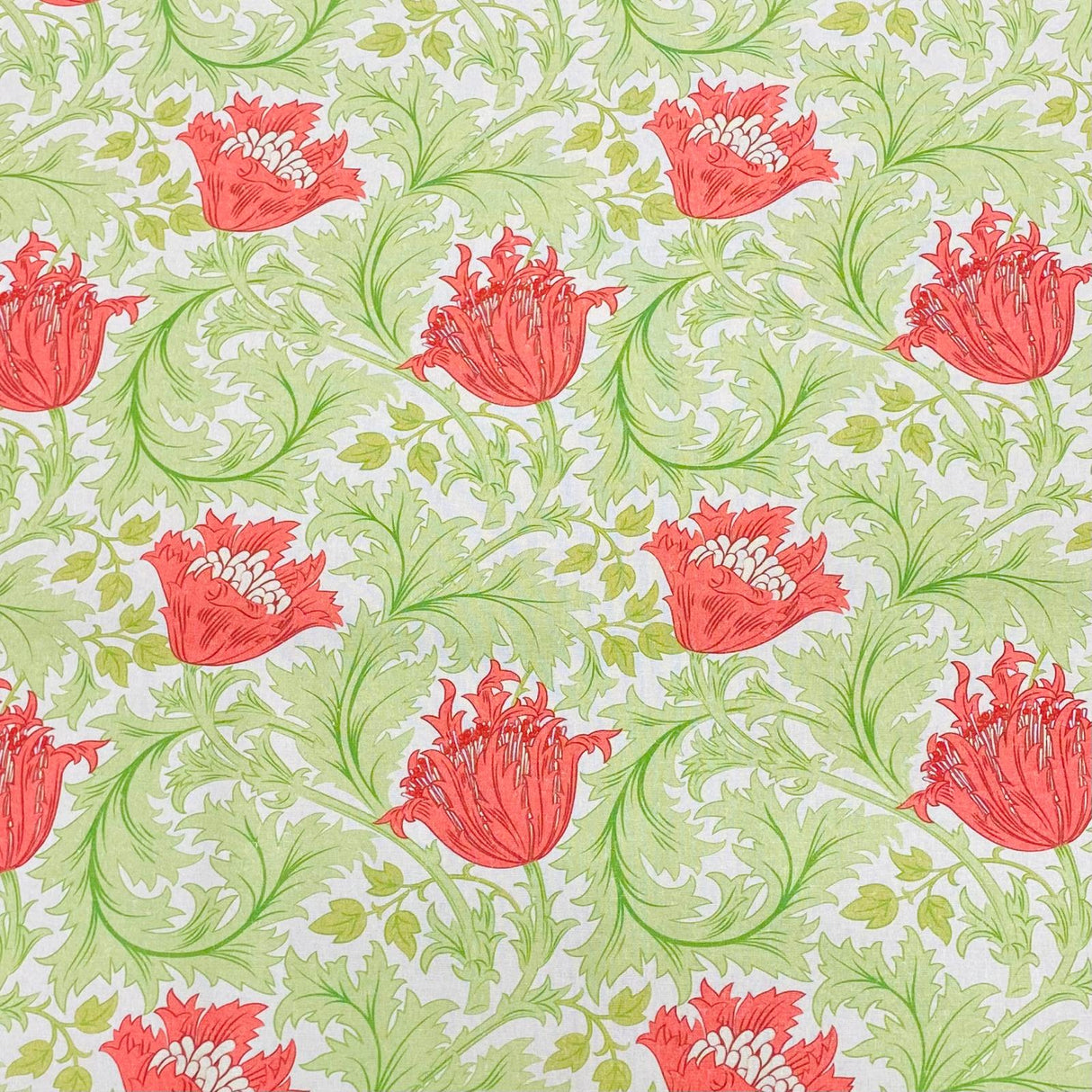 Per Metre Luxury Printed Quilting Cotton - (Green Flowers)