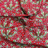 Per Metre Luxury Printed Quilting Cotton - (Red Flowers)
