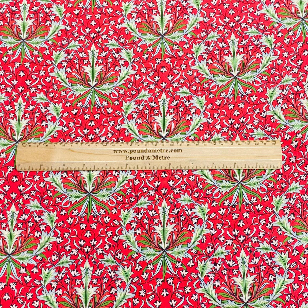 Per Metre Luxury Printed Quilting Cotton - (Red Flowers)