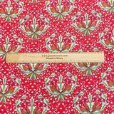 Per Metre Luxury Printed Quilting Cotton - (Red Flowers)