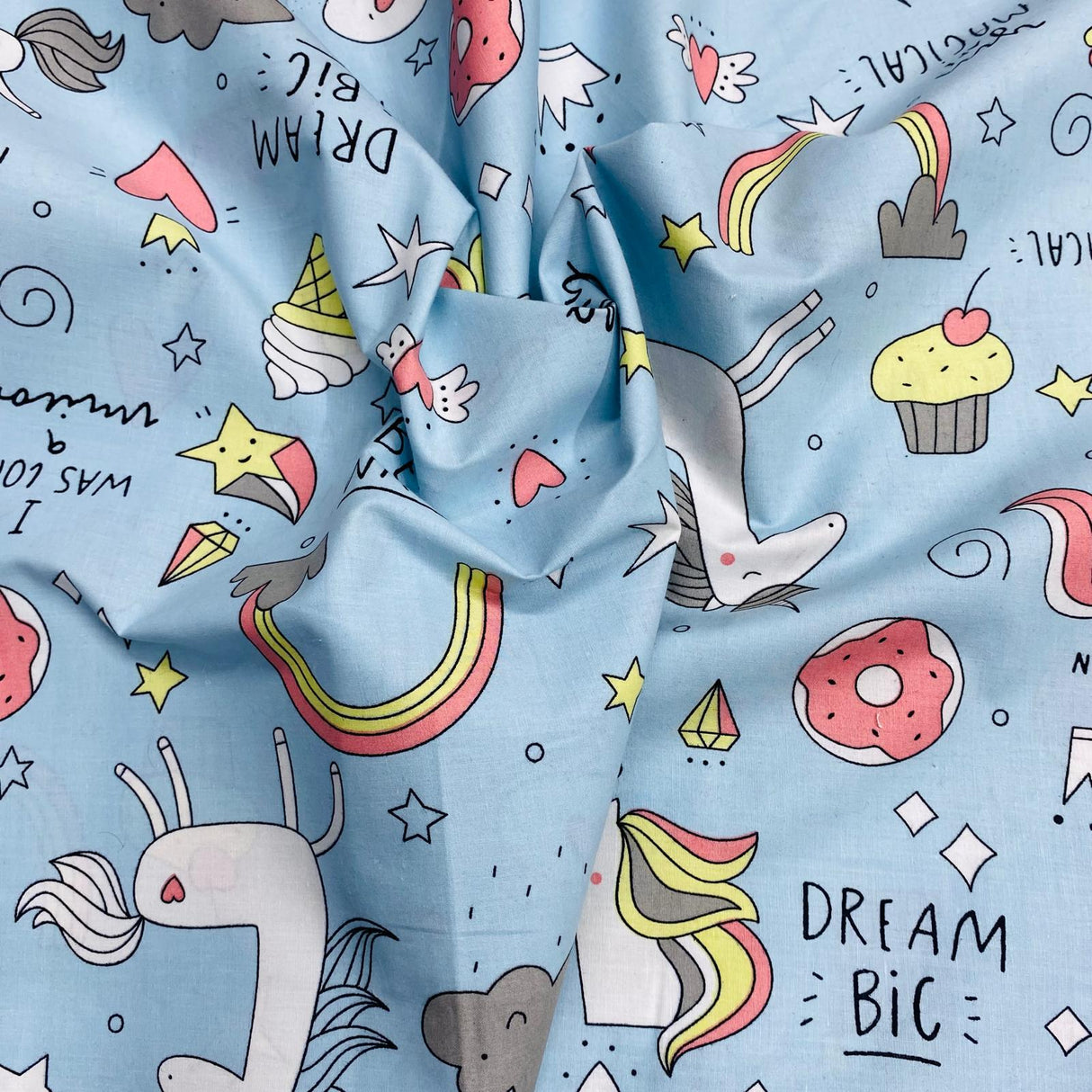 Per Metre Luxury Printed Quilting Cotton - (Sky)