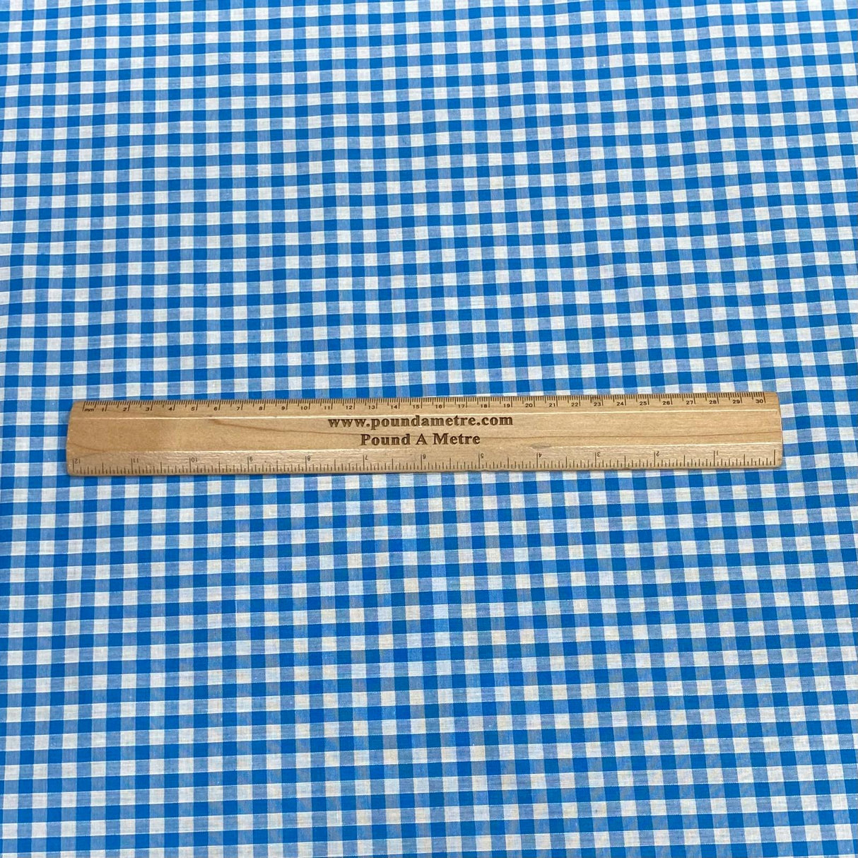 Per Metre Super Soft Polycotton Gingham 45" Wide (Turquoise & White)