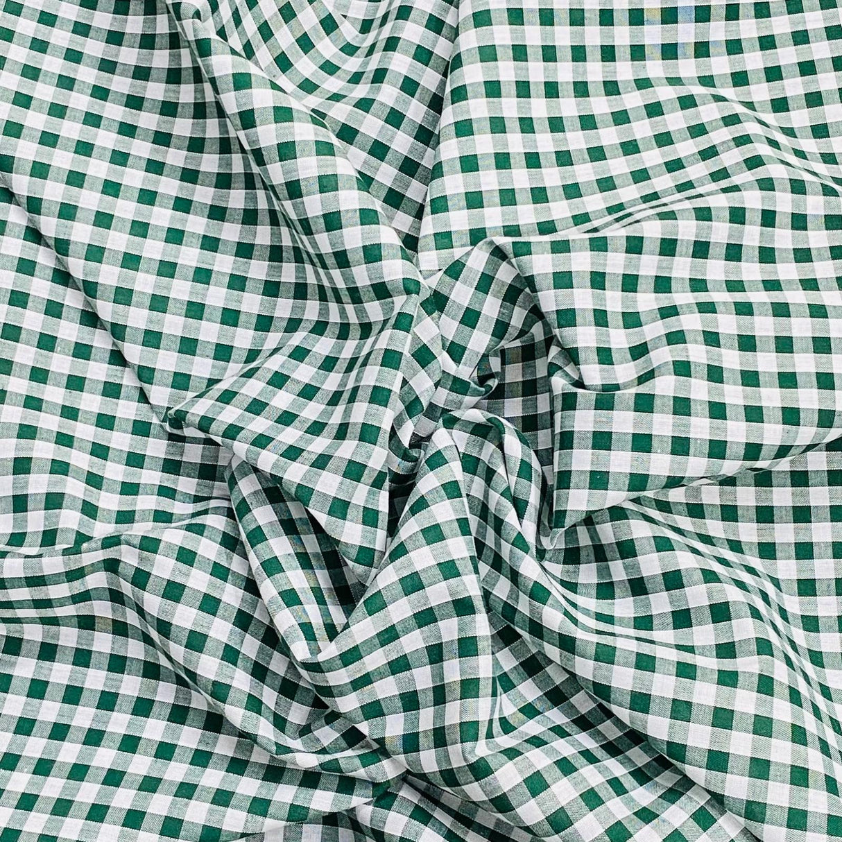 Per Metre Super Soft Polycotton Gingham 45" Wide (Bottle & White)
