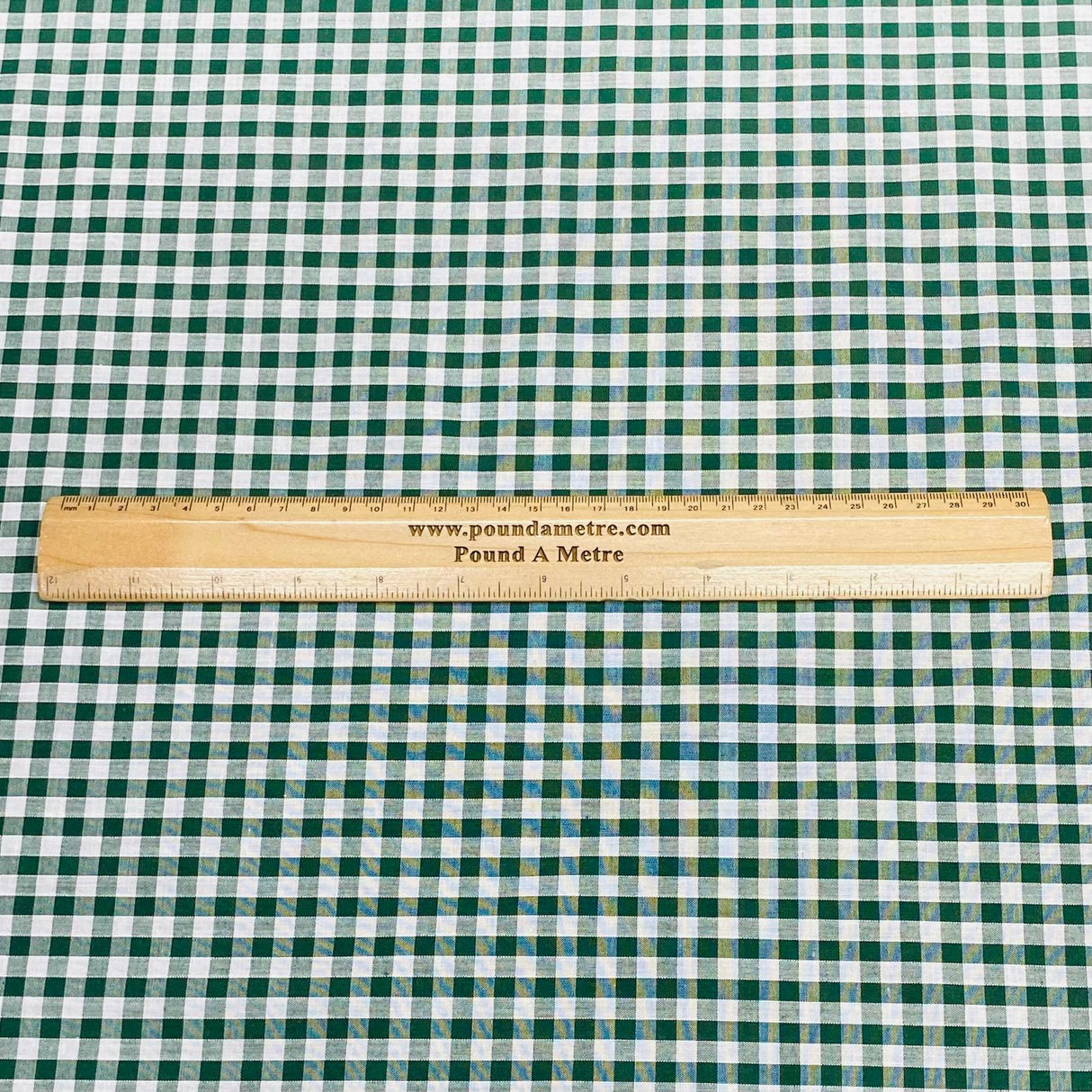 Per Metre Super Soft Polycotton Gingham 45" Wide (Bottle & White)