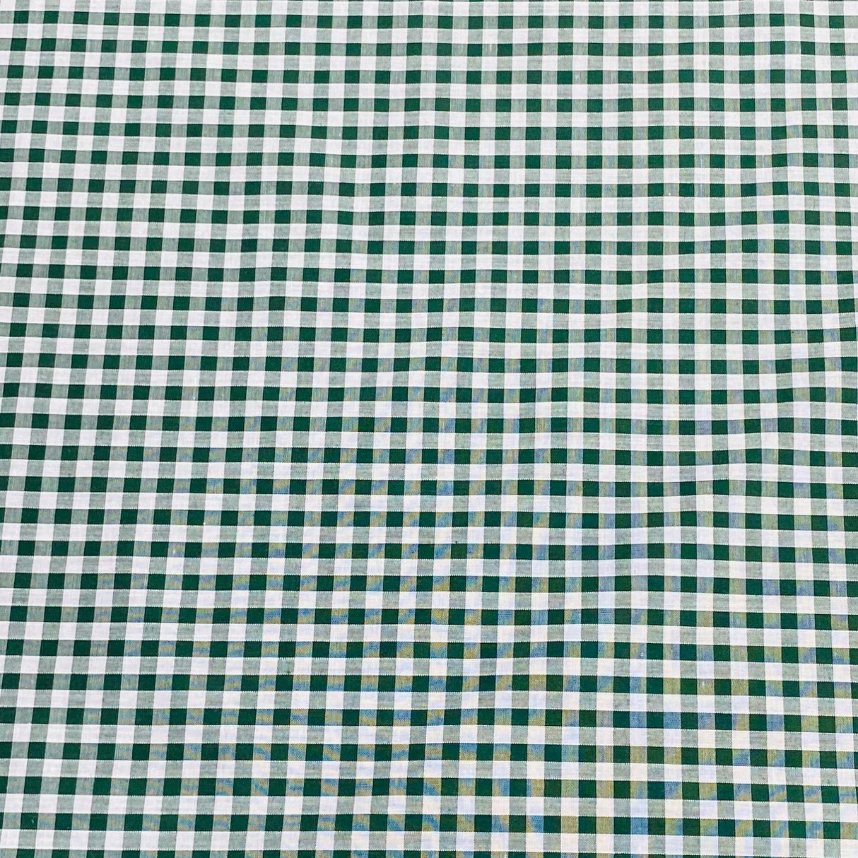Per Metre Super Soft Polycotton Gingham 45" Wide (Bottle & White)