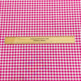 Per Metre Super Soft Polycotton Gingham 45" Wide (Pink & White)