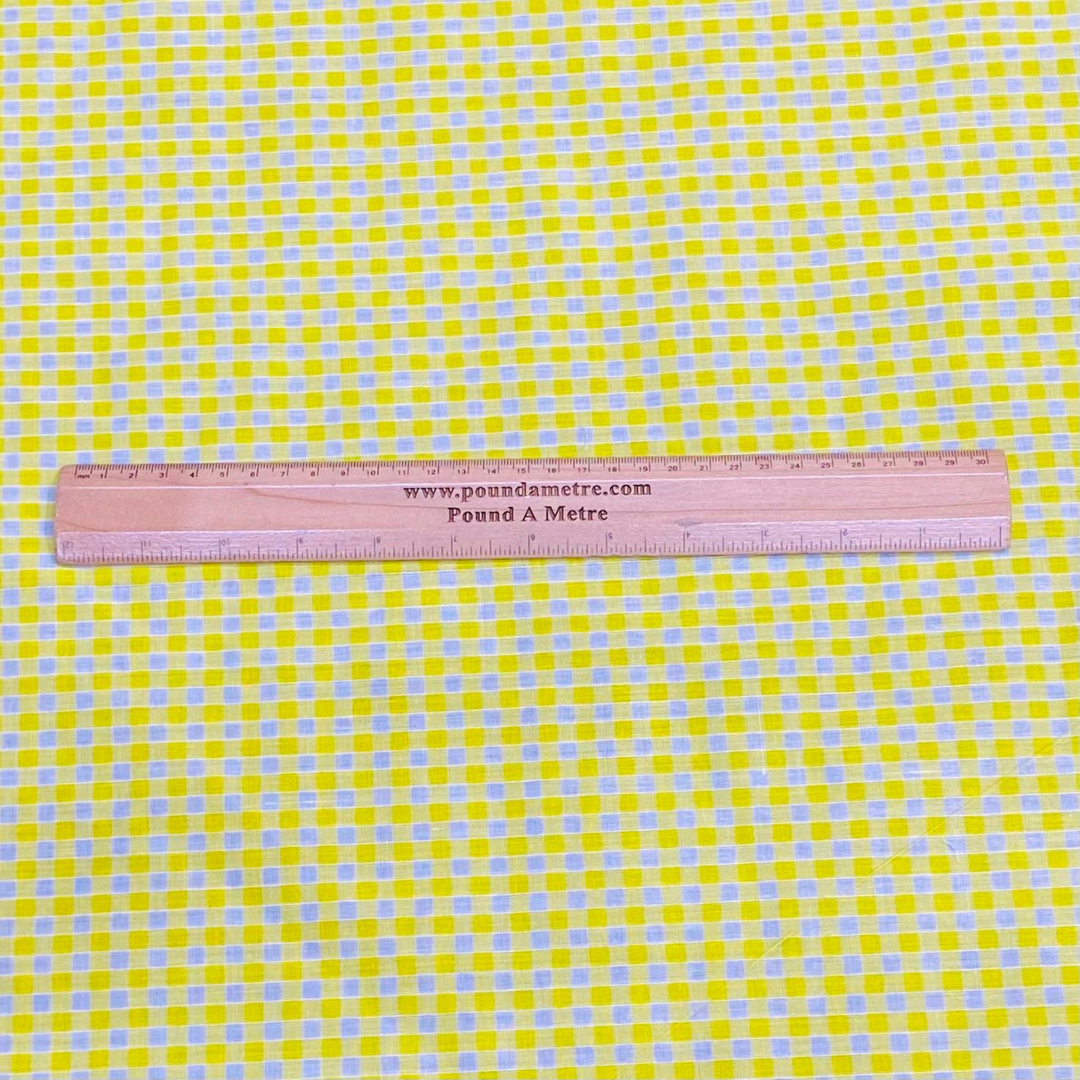 Per Metre Super Soft Polycotton Gingham 45" Wide (Yellow & White)