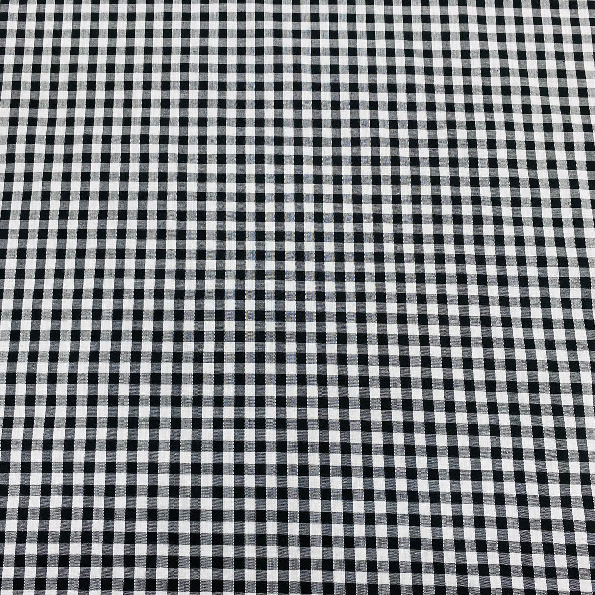 Per Metre Super Soft Polycotton Gingham 45" Wide (Black & White)
