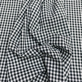 Per Metre Super Soft Polycotton Gingham 45" Wide (Black & White)