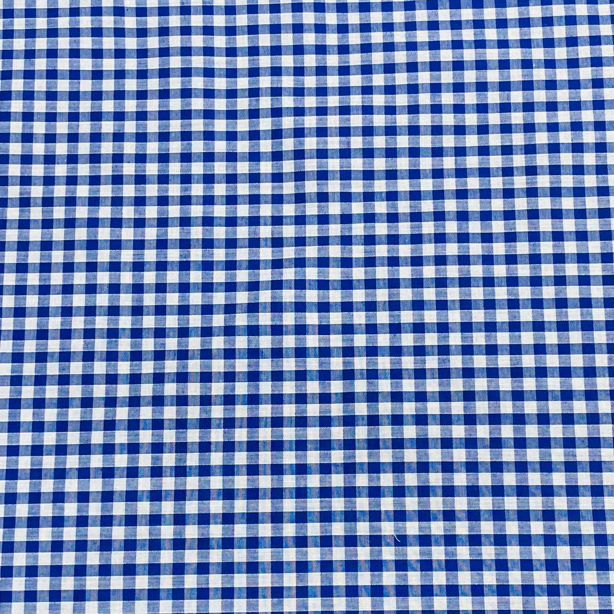 Per Metre Super Soft Polycotton Gingham 45" Wide (Royal& White)