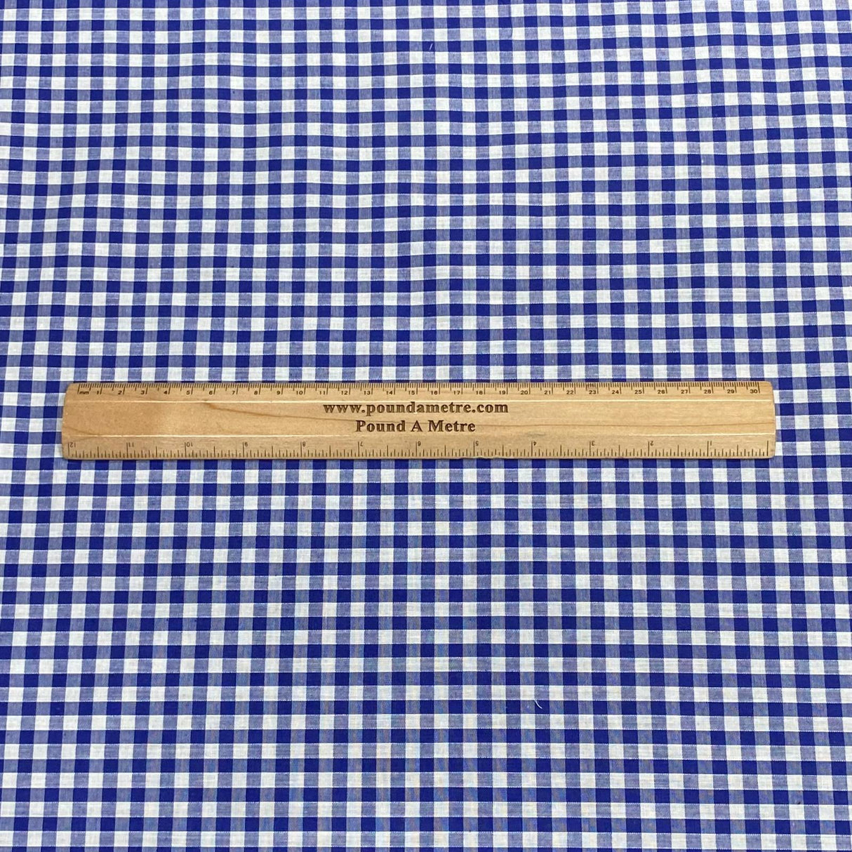 Per Metre Super Soft Polycotton Gingham 45" Wide (Royal& White)