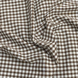 Per Metre Super Soft Polycotton Gingham 45" Wide (Brown & White)