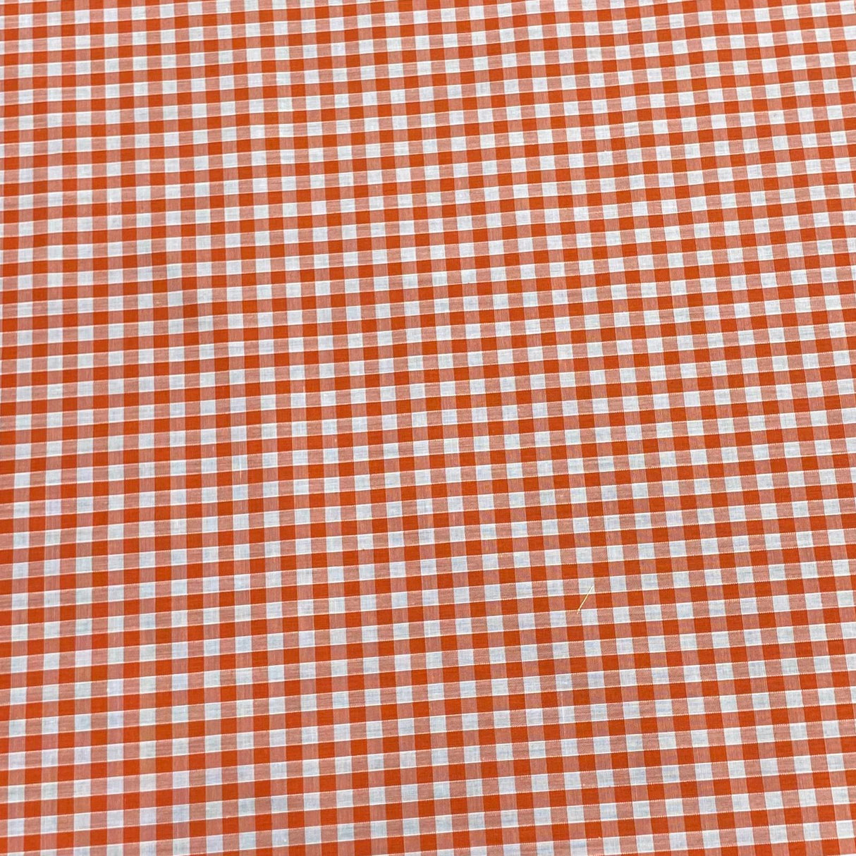Per Metre Super Soft Polycotton Gingham 45" Wide (Orange & White)